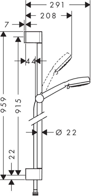 Душевой гарнитур Hansgrohe Crometta 100 Vario Uni 26657400 - 3