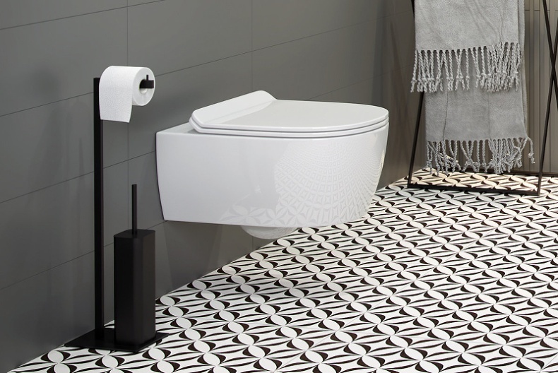 Ершик для унитаза напольный Excellent Riko черный матовый DOEX.1650BL - 1