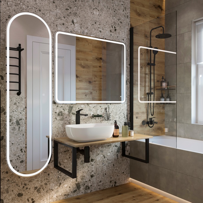 Столешница с раковиной DIWO Элиста 100 светлое дерево, с раковиной Moduo 50 Square 555405 - 2