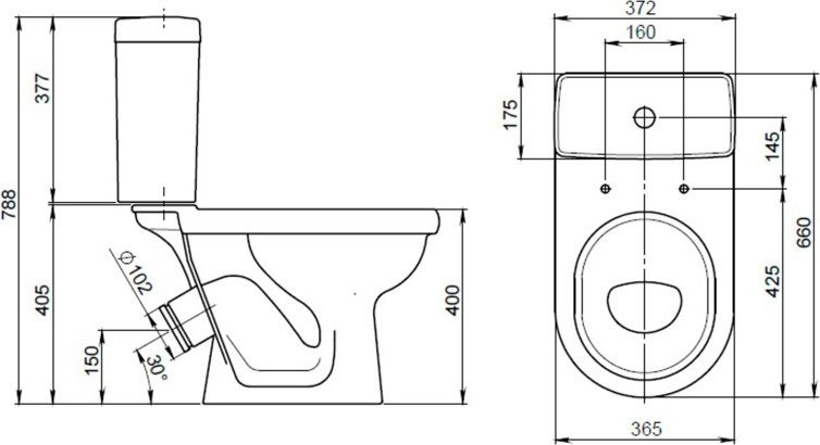 Унитаз-компакт Santeri Визит 1.P405.3.S00.00B.F - 1