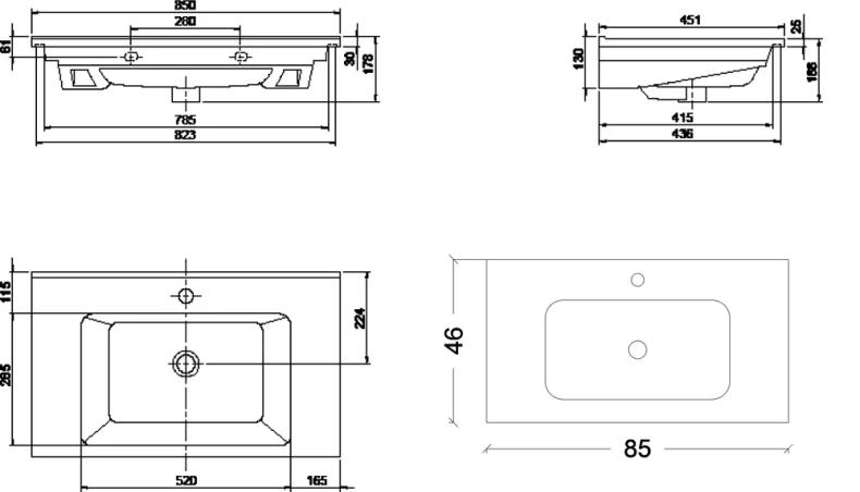 Раковина мебельная Armadi Art Capolda 85 белый 876-085 - 6