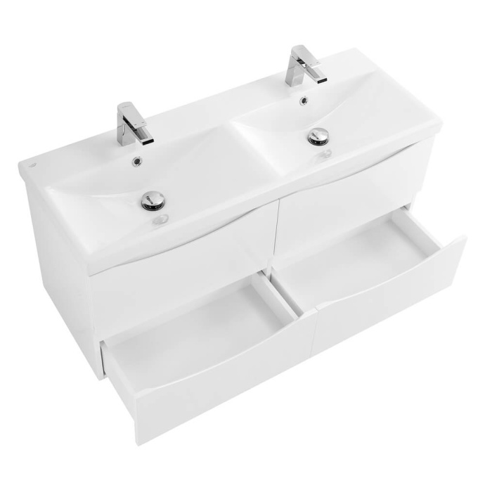 Тумба под раковину BelBagno Marino-Cer 120 с двумя чашами белый  MARINO-CER-1200-4C-SO-2-BL-P - 1