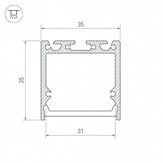 Профиль с рассеивателем Arlight SL-LINE-3535-2500 BLACK+OPAL 027986 - 2