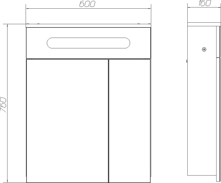 Зеркало-шкаф DIWO Коломна 60 см, навесное, прямоугольное, с подсветкой, белое KOL.Z.60/P/W - 6