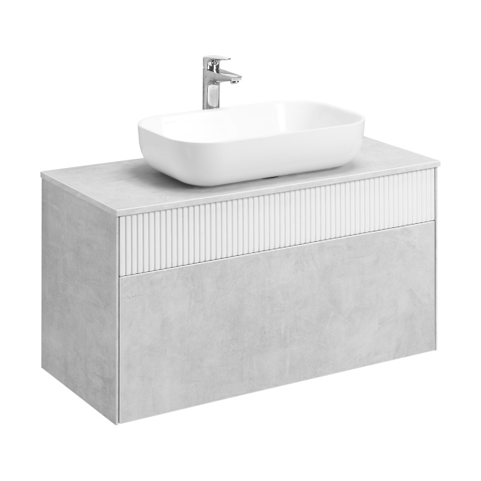 Тумба под раковину Aquaton Марбл 100 белый-серый 1A276301MH4C0 - 0