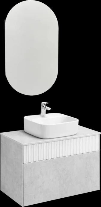 Тумба с раковиной Aquaton Марбл 80 белый-серый 1A2762K0MH4C0 - 4