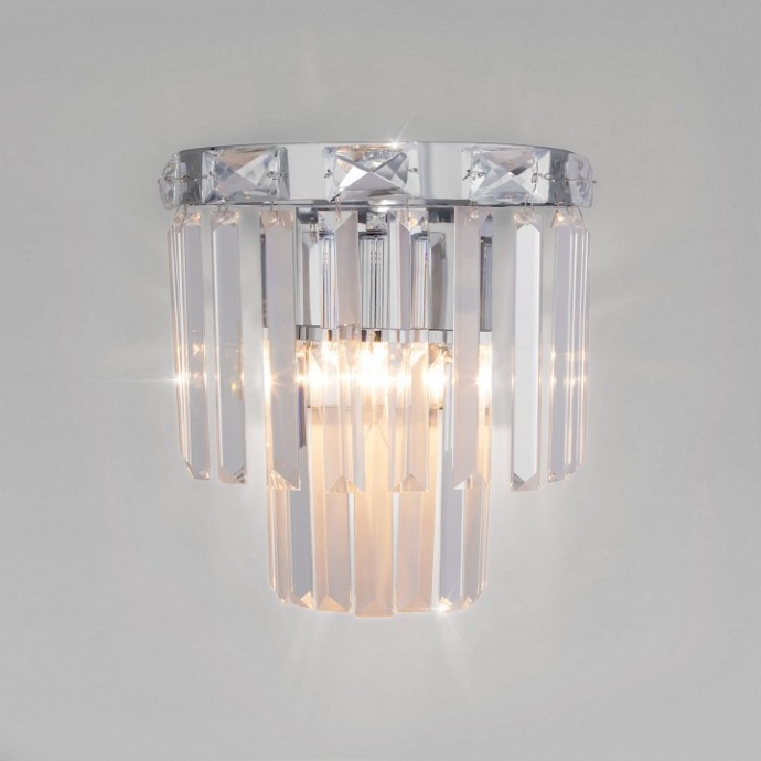 Накладной светильник Eurosvet Elegante 10130/1 хром/прозрачный хрусталь Strotskis - 0