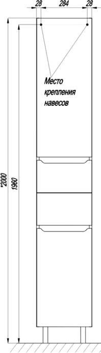 Шкаф пенал Aquaton Дакота 34 с бельевой корзиной белый - светлое дерево 1A203203DAAY0 - 7
