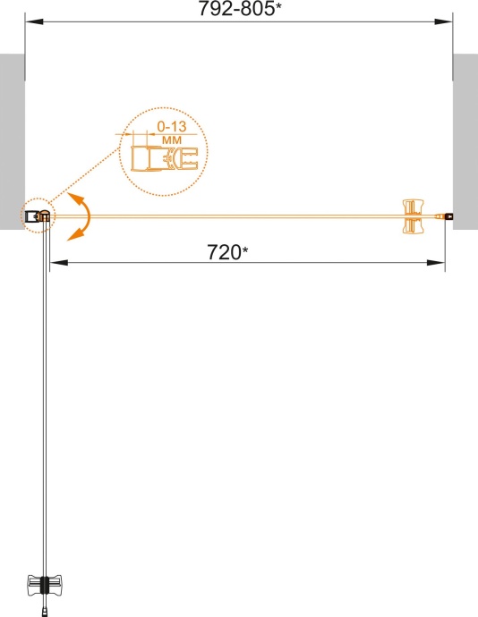 Душевая дверь в нишу Cezares ECO-O-B-1-80-C-Cr стекло прозрачное - 4
