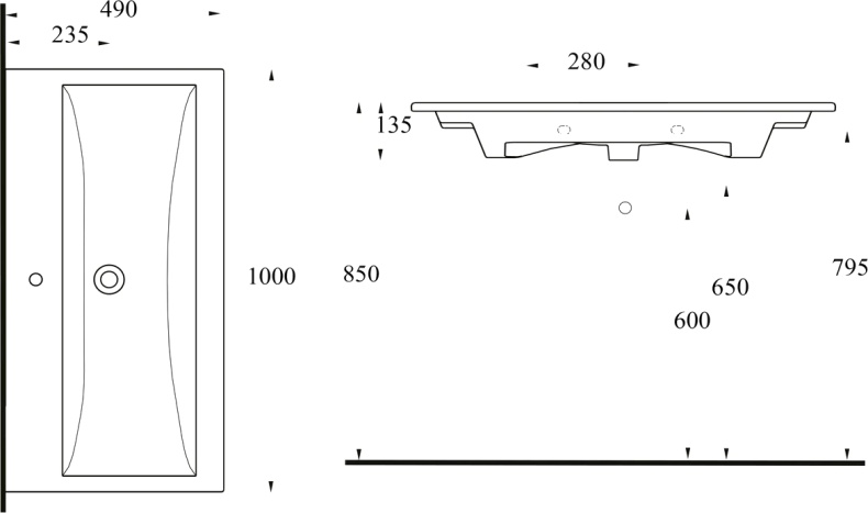 Раковина beWash Ontario 100x49 белая глянцевая 35011101 - 1
