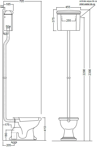Бачок для унитаза Kerasan Retro белый  108001 - 3