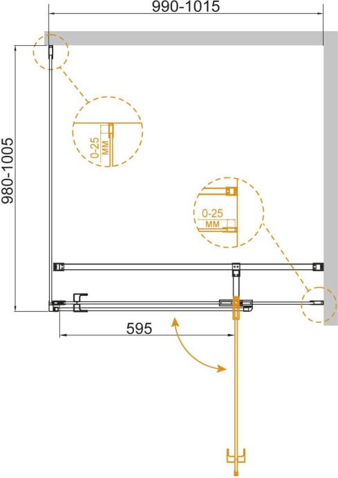 Душевой уголок Cezares Valvola A 1 100 C Cr VALVOLA-A-1-100-C-Cr - 2