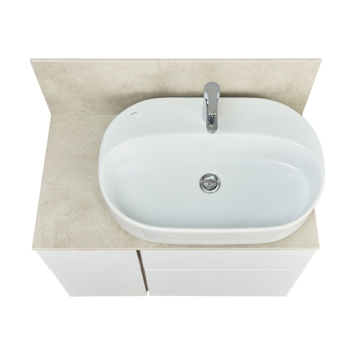 Столешница под раковину Aquaton Мишель керамогранит 80 бежевый 1A277203MIX40 - 2