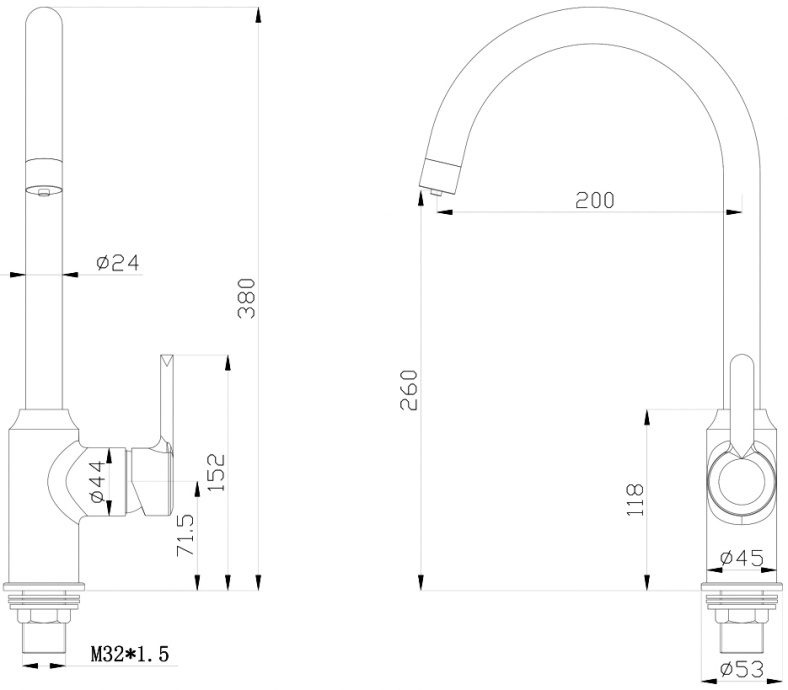 Смеситель Swedbe Selene Plus 8041 для кухонной мойки - 1