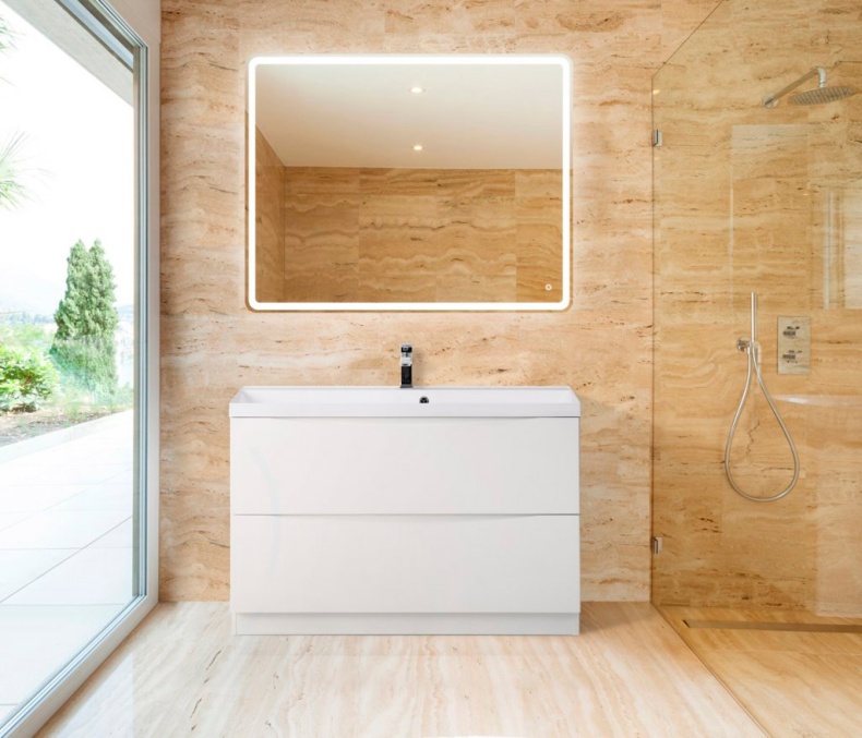 Тумба с раковиной BelBagno Marino 90 bianco lucido, напольная - 2