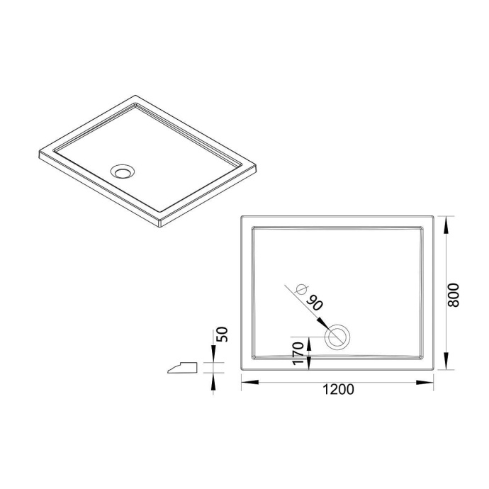 Поддон для душа Vincea 120х80 белый VST-5AR-8012 - 5