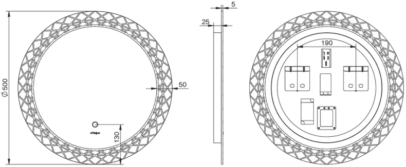 Зеркало Esbano 50 с подсветкой  ESMI3599 - 2
