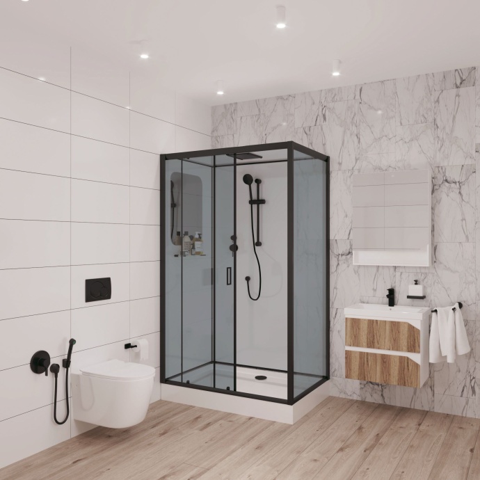 Душевая кабина Niagara Premium NG-6912-01QL BLACK 120х80х210 левая, черная 69120134QLBLACK - 1