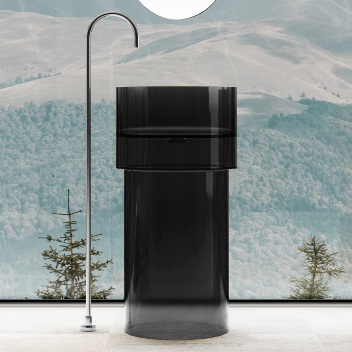 Раковина напольная ABBER Kristall 45 черный  AT2701Onyx-H - 0