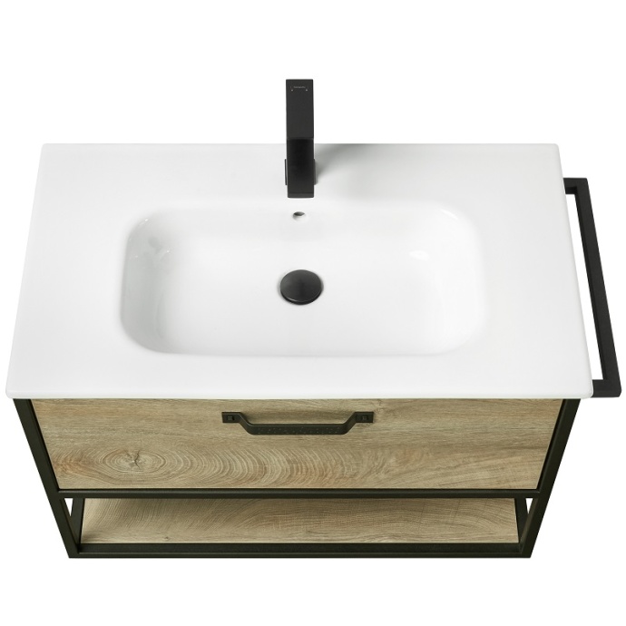 Комплект мебели Aquaton Лофт Фабрик 80 с раковиной Victoria 80 светлое дерево  - 2