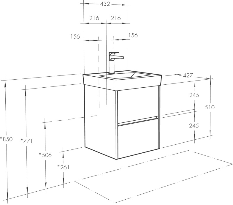 Тумба с раковиной Aquaton Сканди 45 белый  1A2516K0SD010 - 7