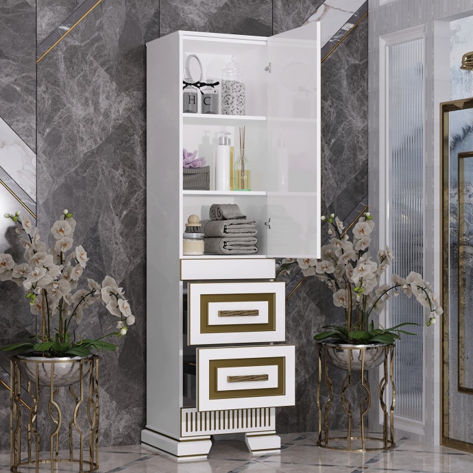 Шкаф-пенал Opadiris Оникс R золотая патина Z0000005742 - 1