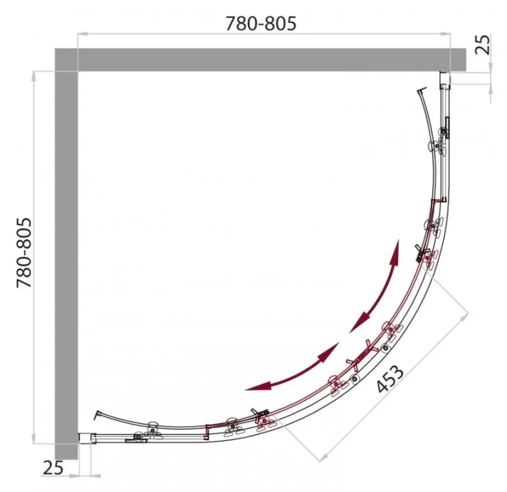 Душевой уголок BelBagno Sela 80х80 хром  SELA-R-2-80-P-Cr - 2