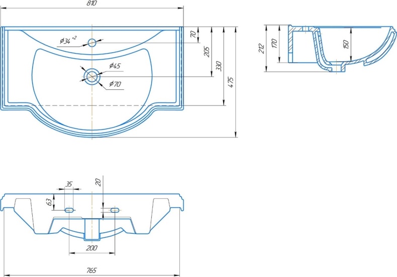 Мебельная раковина Misty Kirovit Классик 800 4620008198941 - 2