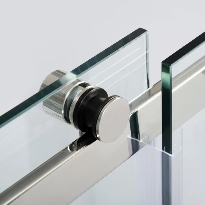 Душевая дверь в нишу Wasserkraft Dinkel 130х200 профиль хром стекло прозрачное 58R30 - 1