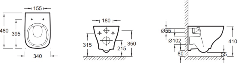Комплект Система инсталляции для унитазов Grohe Rapid SL 38721001 3 в 1 с кнопкой смыва + Чаша для унитаза подвесного Jacob Delafon Struktura EDF102-00 - 6