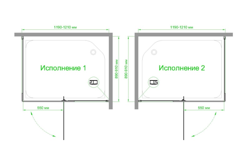 Душевой уголок Royal Bath HPVD 120х90 профиль черный стекло прозрачное RB9120HPVD-T-BL - 2