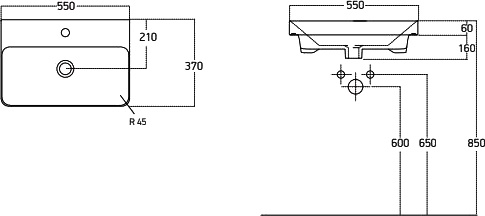 Раковина STWORKI 55 11055-KL - 1