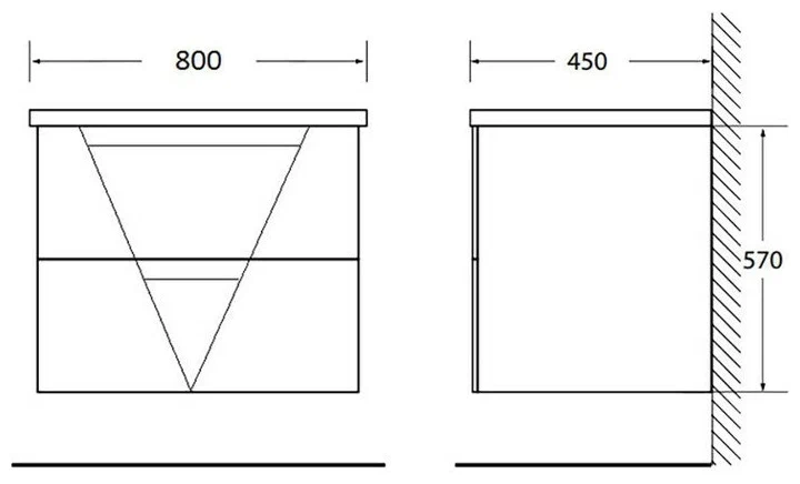 Тумба с раковиной BelBagno Vittoria 80 белый e - 14