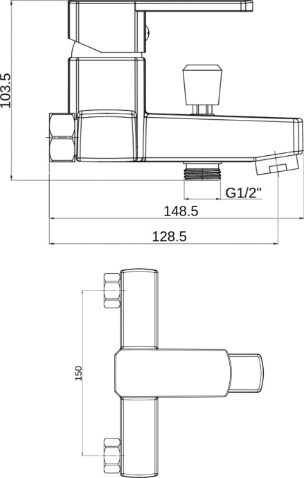 Смеситель для ванны с душем DIWO Суздаль SU-02cr хром - 5