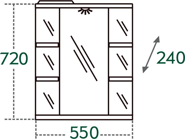 Зеркало-шкаф СанТа Герда 55 свет фацет 101021 - 6