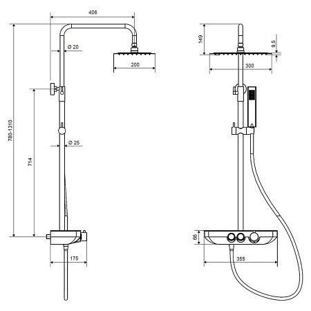 Душевая стойка Excellent Rain Krotos хром AREX.8080CR - 2