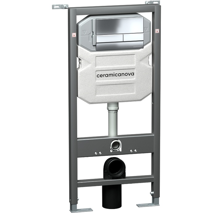 Комплект унитаза с инсталляцией Ceramica Nova Metropol белый с сиденьем микролифт и кнопкой хром глянцевый CN4002_1002CH_1000 - 2