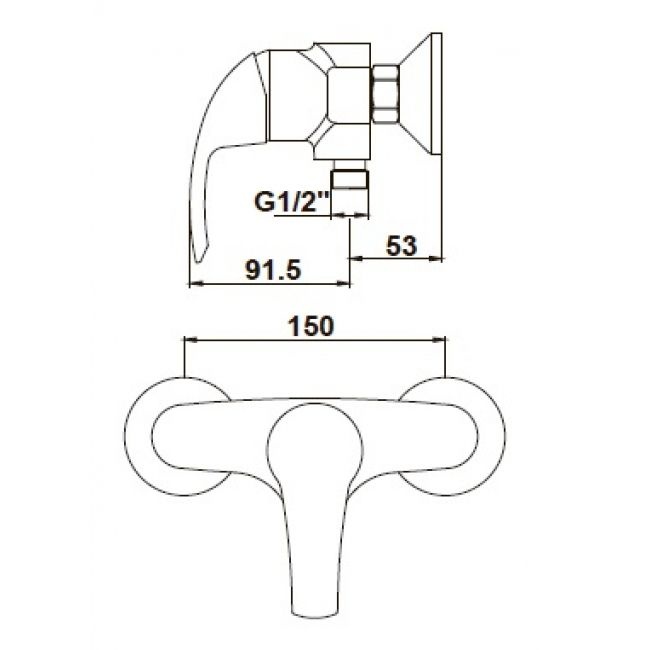 Смеситель для ванны KAISER Nova  23077 - 1