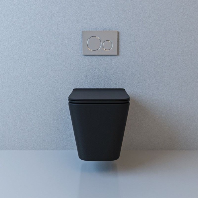 Унитаз подвесной Esbano Gartez с сиденьем микролифт, черный  ESUPGARTBM - 1