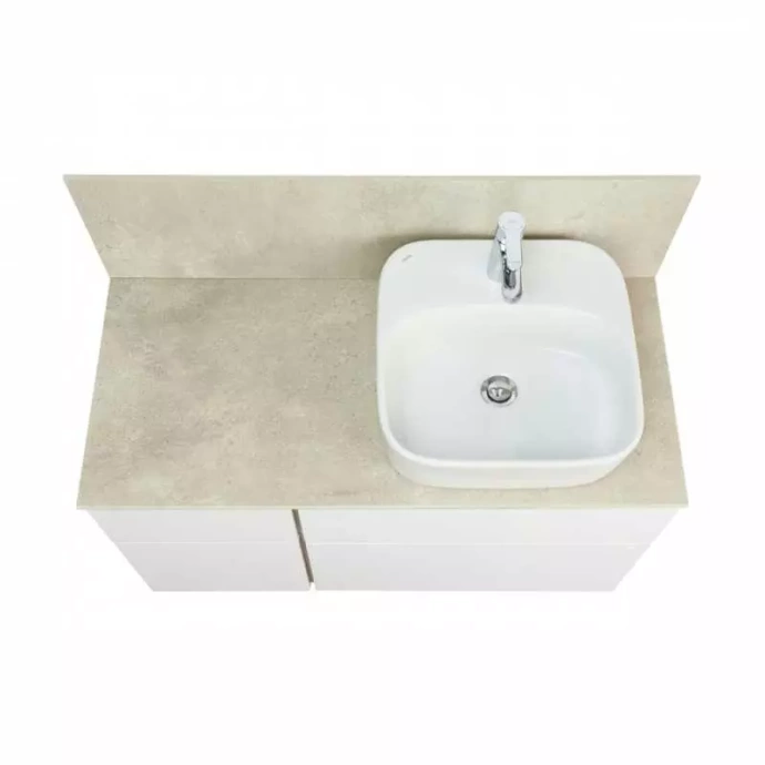 Тумба с раковиной Одри 42 и столешницей Aquaton Мишель 100 белый-светлое дерево 1A2773K2MIX40 - 0