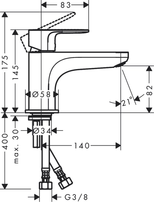 Смеситель на борт ванны Hansgrohe Rebris E 72435000 - 1