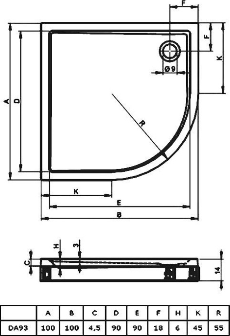 Душевой поддон Riho Davos 100x100 см (DA9300500000000) D002020005 - 1