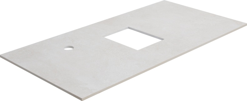 Тумба с раковиной STWORKI Эстерсунд 90 белая матовая, простоун беж с отверстием под смеситель в столешнице 460331 - 6