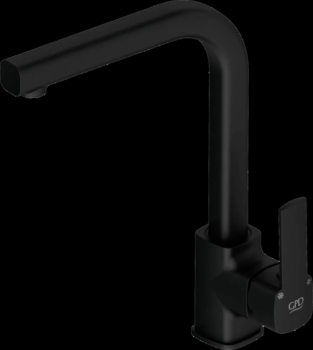 Смеситель для кухни GPD Pedra черный матовый MTE160-S - 3