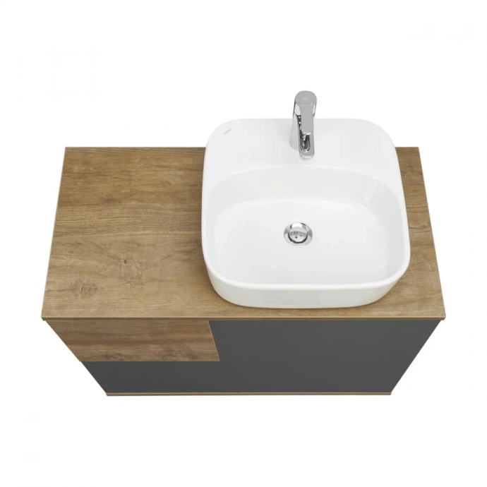 Тумба с раковиной Одри 42 Aquaton Терра 85 светлое дерево-серый 1A2472K3TEKA0 - 1