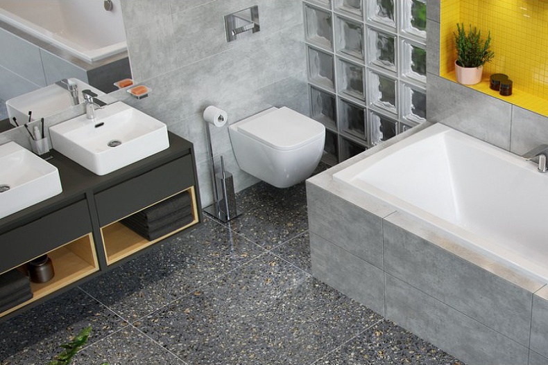 Тумба под накладную раковину Excellent Tuto 80 серый - светлое дерево  MLEX.0102.800.GRBL - 3