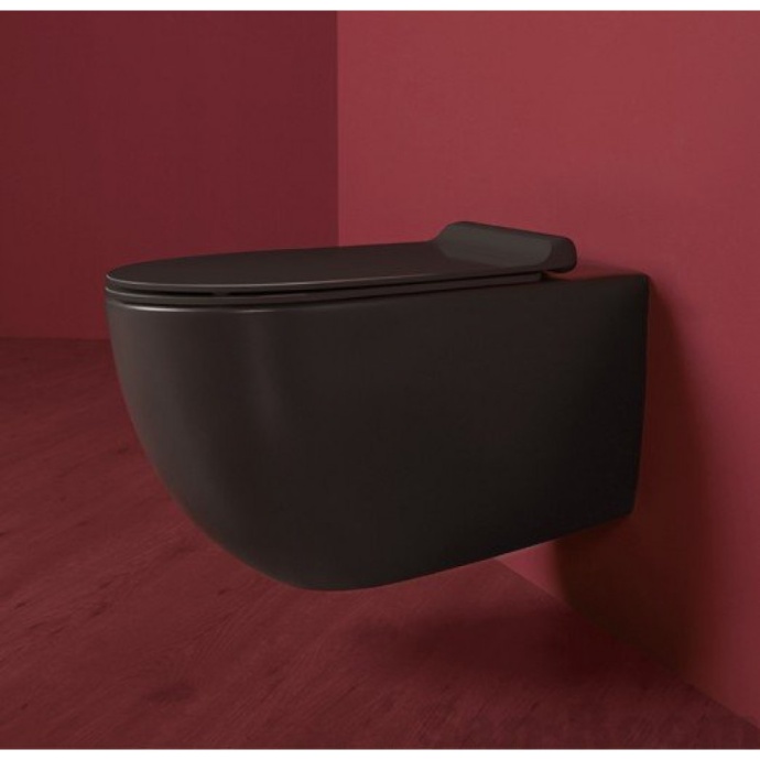Чаша для подвесного унитаза Simas Vignoni черный без сиденья VI18 nero bril - 1