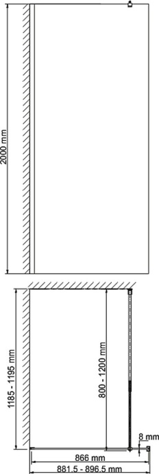 Душевая перегородка Wasserkraft Rossel 28W39 90 см, профиль хром - 2