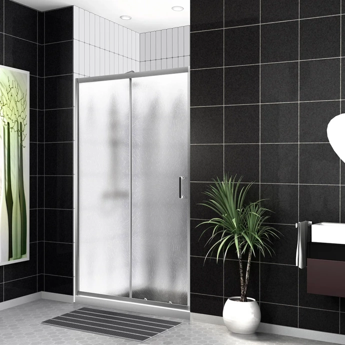 Душевая дверь в нишу BelBagno Uno 140х195 профиль хром стекло рифленое UNO-195-BF-1-140-CH-CR - 1