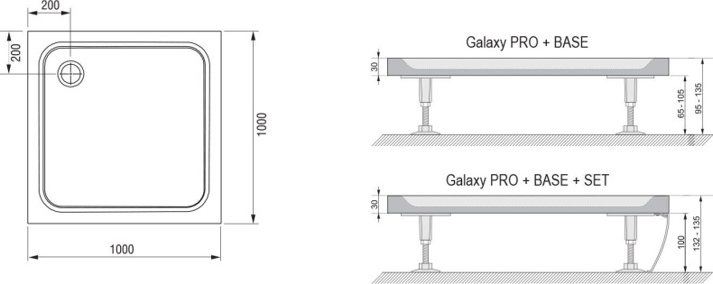 поддон Perseus Pro-100 Chrome белый XA04AA01010 - 3